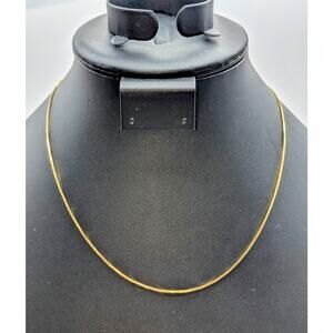 Vintage 14K Yellow Gold 17.75" Box Chain Necklace 2.66g